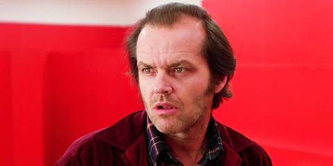 Jack Nicholson looking surprised as Jack Torrance in The Shining