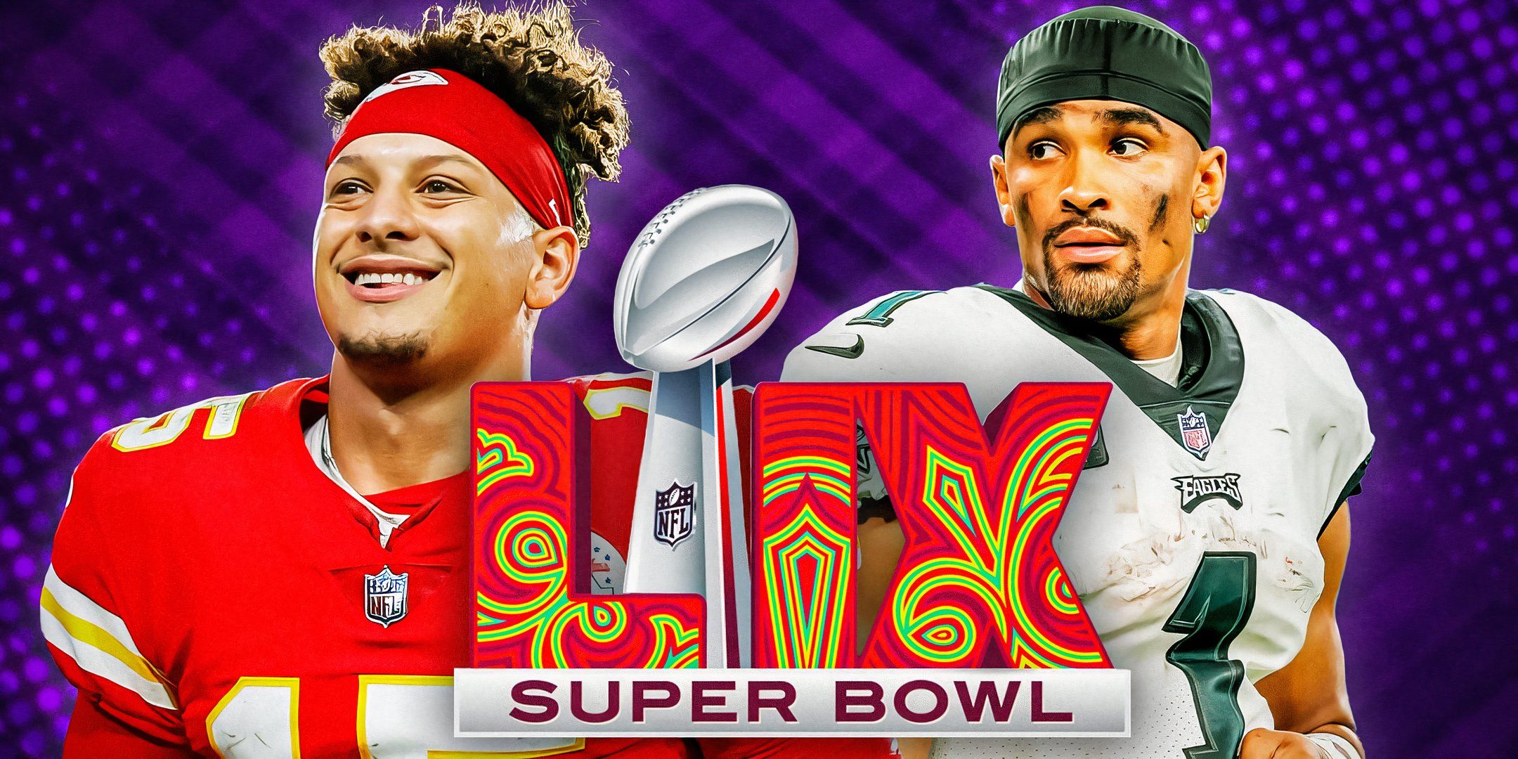 Jalen-Hurts-and-Patrick-Mahomes-with-the-Super-Bowl-59-logo