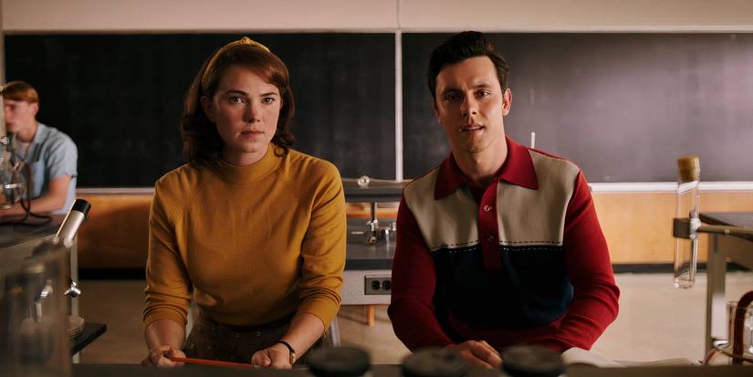 Actress Jess Gabor and actor James Drew Dan as Janet and Young Eugene in School Spirits. 