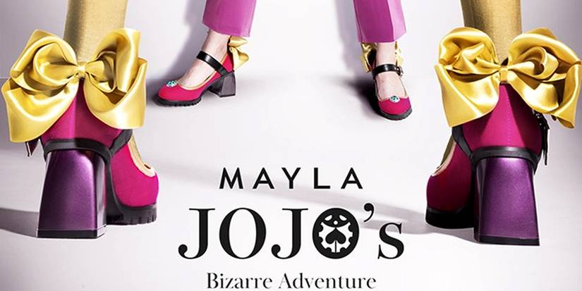 The Mayla Jojo shoe collab, featuring the design based on Giorno.