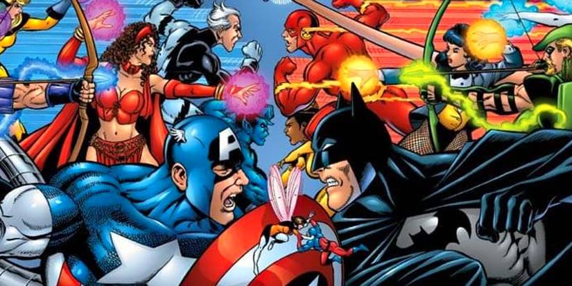 jla vs avengers fight scene