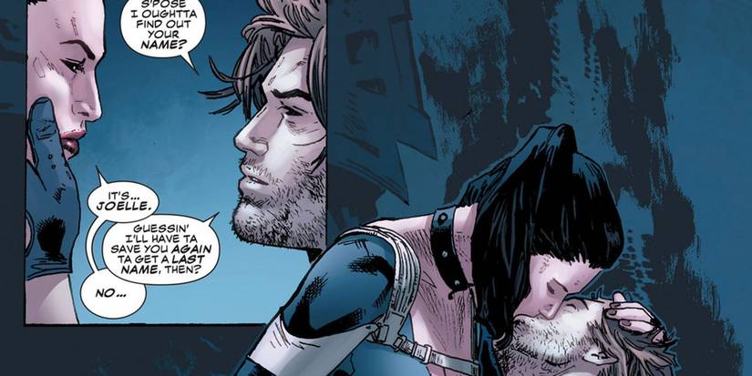 Joelle kisses Remy Labeau in Gambit #4