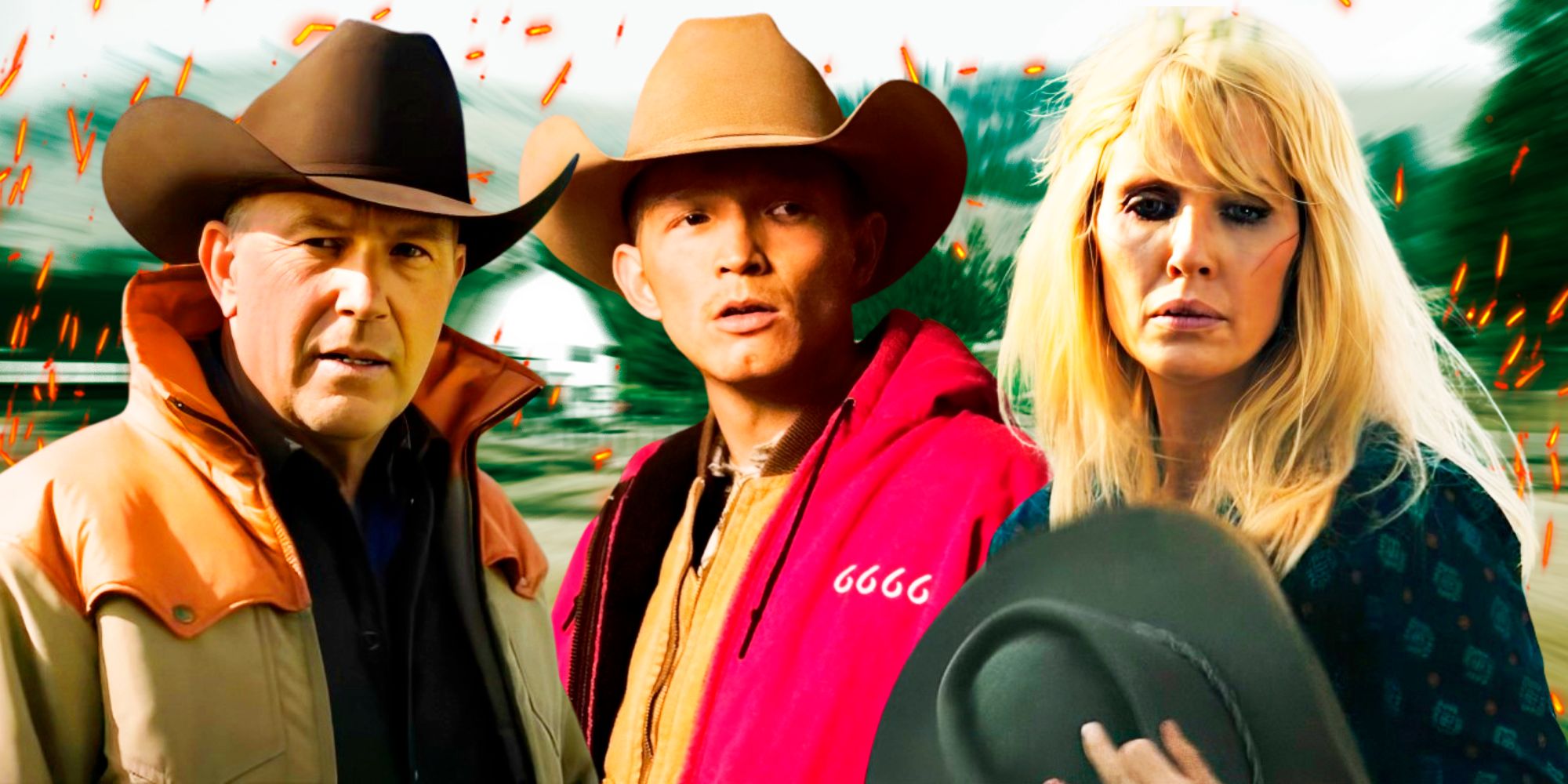 John Dutton from Yellowstone, Jimmy from 6666, and Beth from Yellowstone