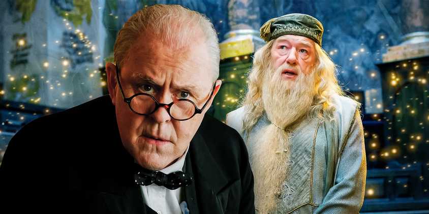 John Lithgow in The Crown and Dumbledore in the Harry Potter movies