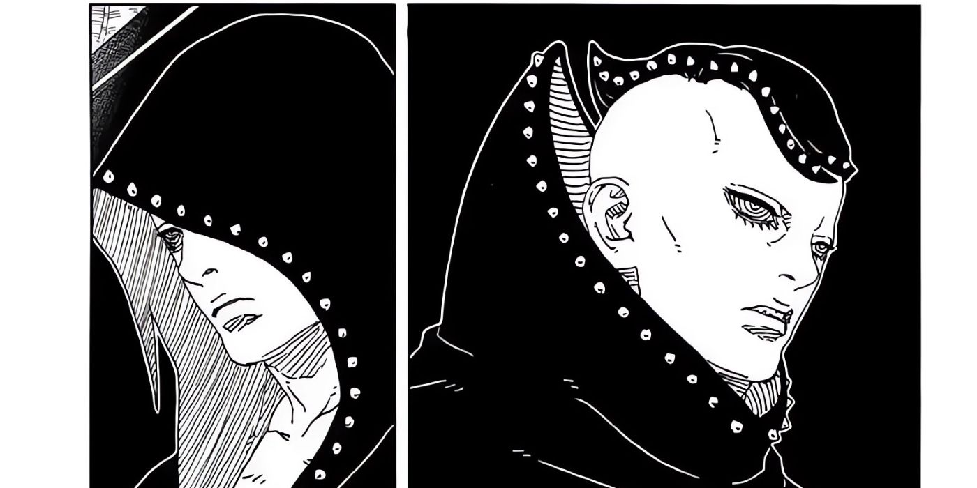 Jura and Hidari as they talk, with the manga focusing on the latter.
