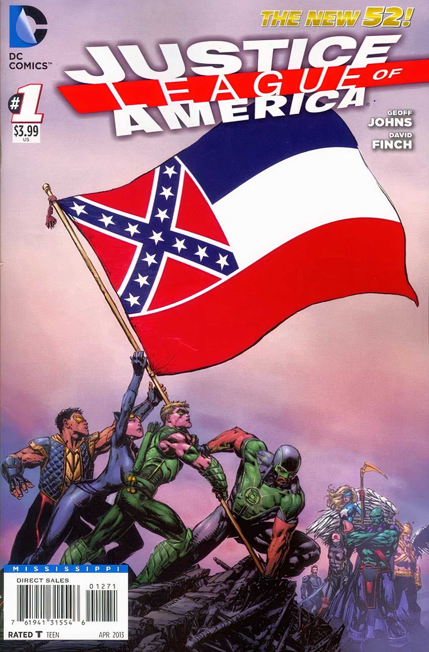 Justice League of America Team Raising Mississippi Flag DC