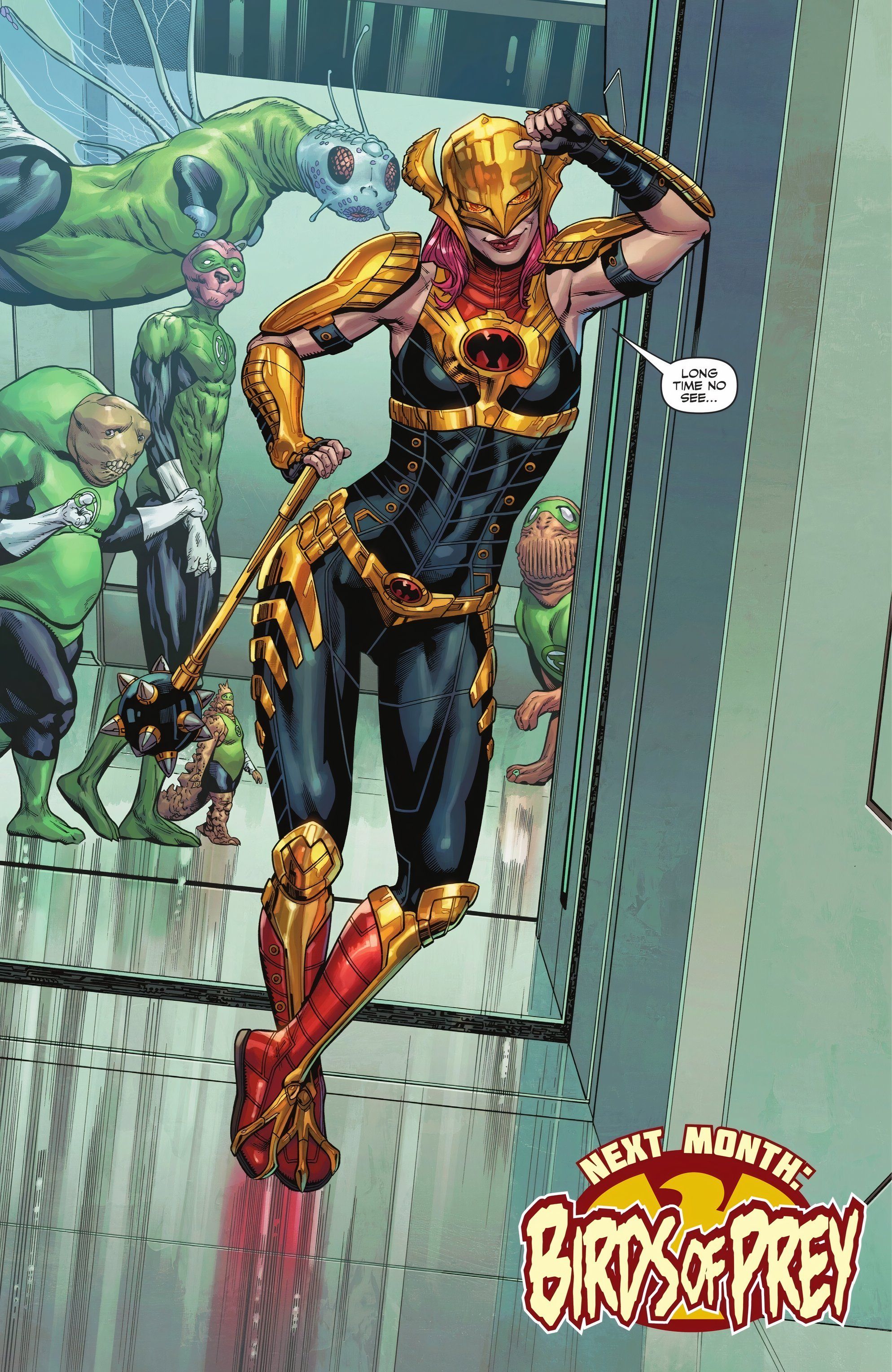 Jessica Cruz image pointing to Hawkwoman