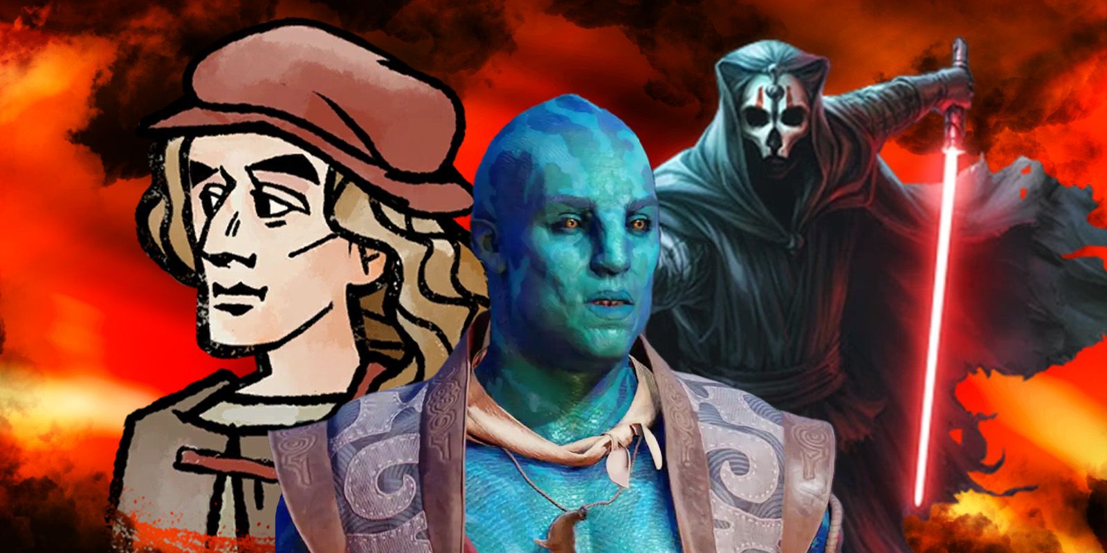 Kai from Avowed, Andreas Maler from Pentiment, and Lord Nihilus from KOTOR 2