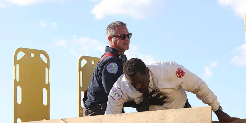 Kelly-Severide-and-Chief-Boden-at-the-beach-in-Chicago-Fire