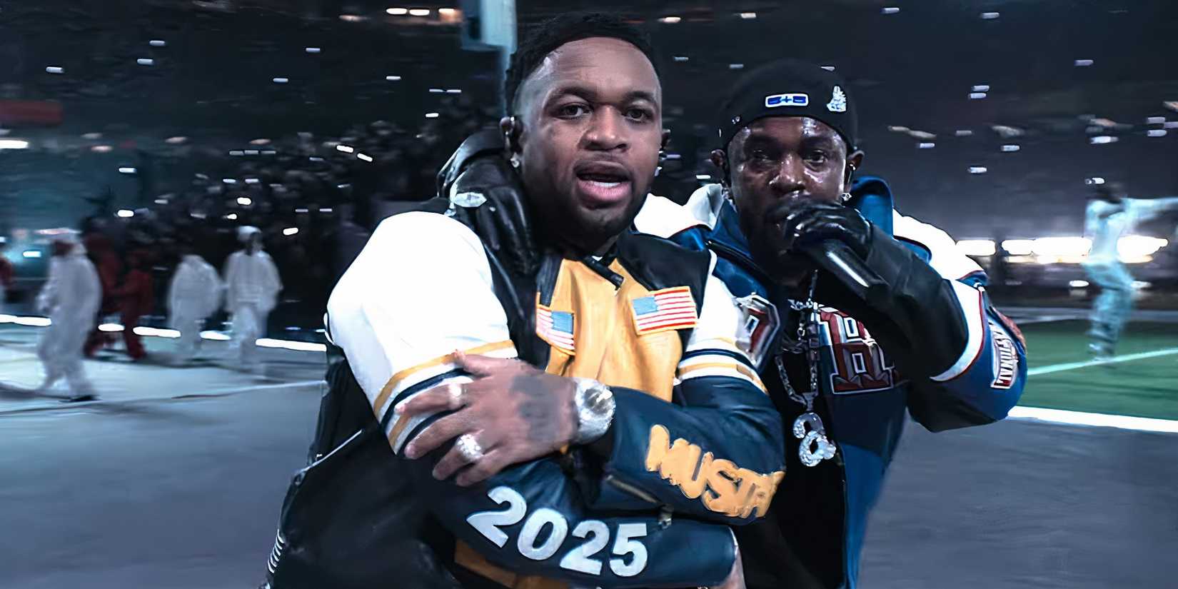 Kendrick Lamar and Mustard at Super Bowl