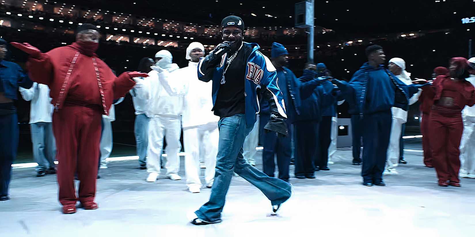 Kendrick Lamar performing Not Like Us at Super Bowl