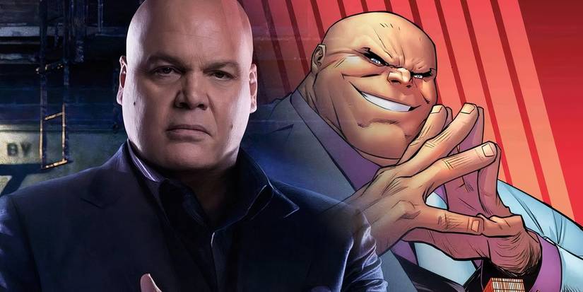 The Kingpin in the MCU and Marvel Comics side by side.
