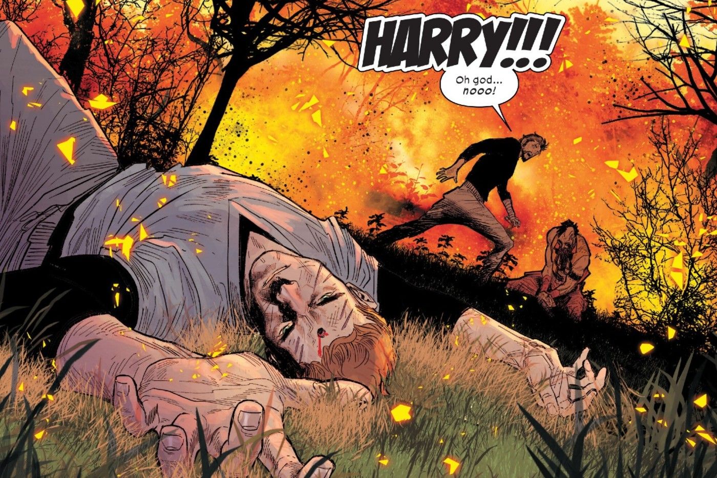 Kraven, the hunter, kills Harry Osborn when Spider-Man reacts in shock