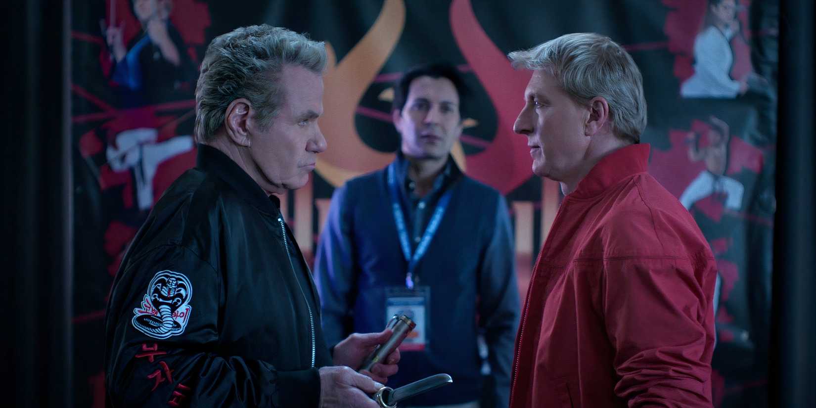 Kreese and Johnny facing off in Cobra Kai