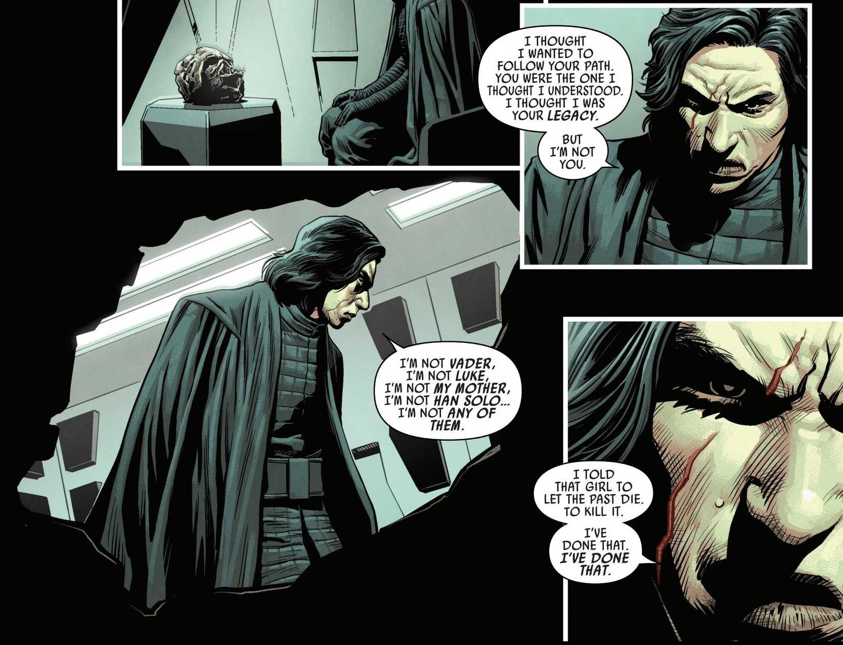 Kylo Ren threatens to kill Vader's past.