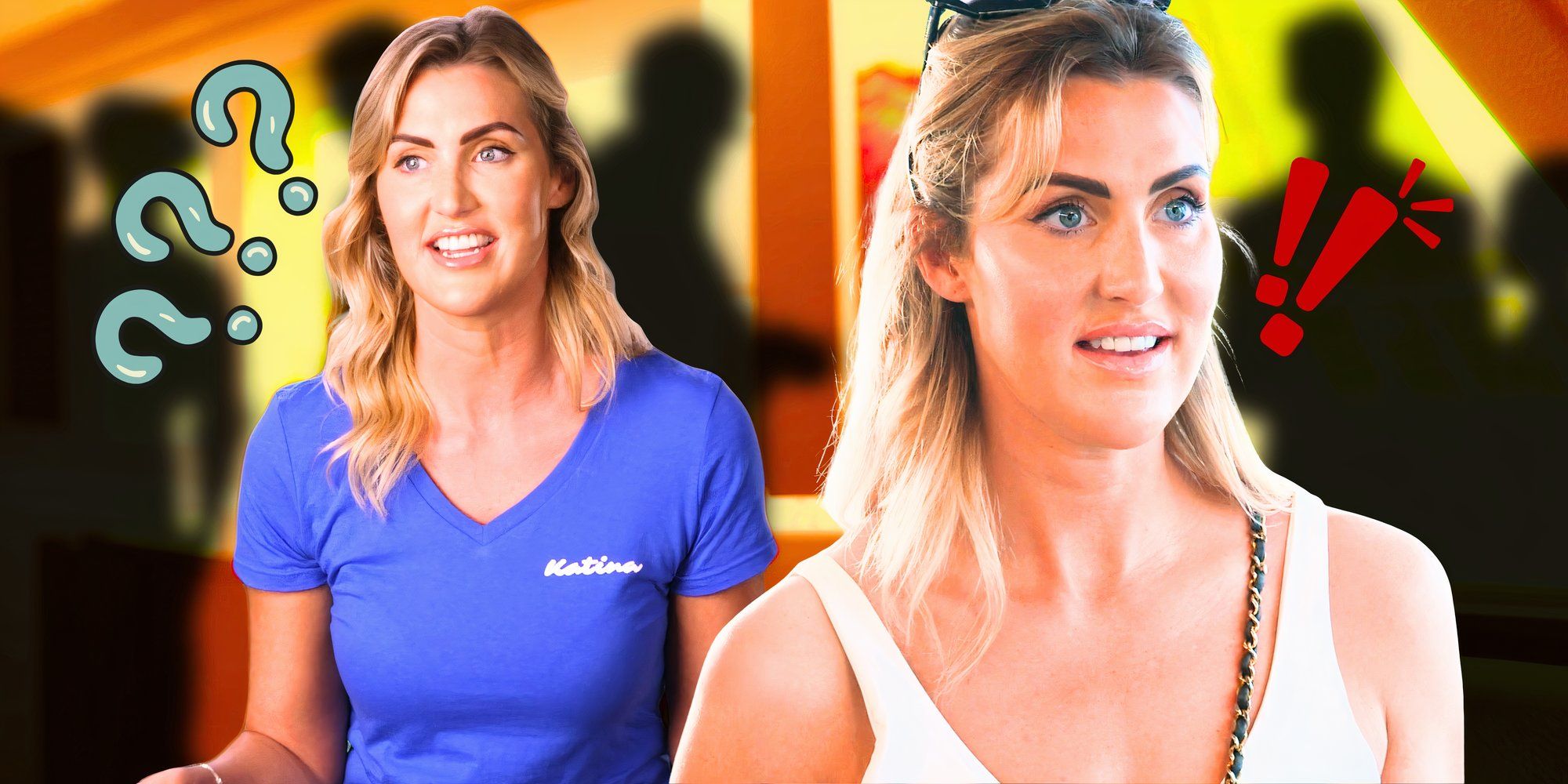Lara Rigby from Below Deck Down Under Season 3 in montage with two smiling posts and exclamation point