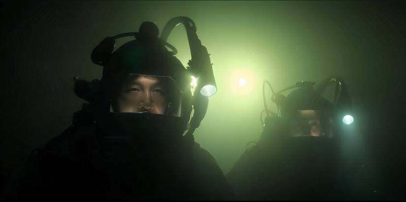 Simu Liu wearing a diving suit in Last Breath 2025