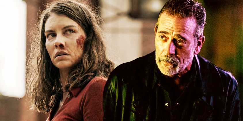 Lauren Cohan as Maggie Rhee in The Walking Dead and Jeffrey Dean Morgan as Negan in Dead City