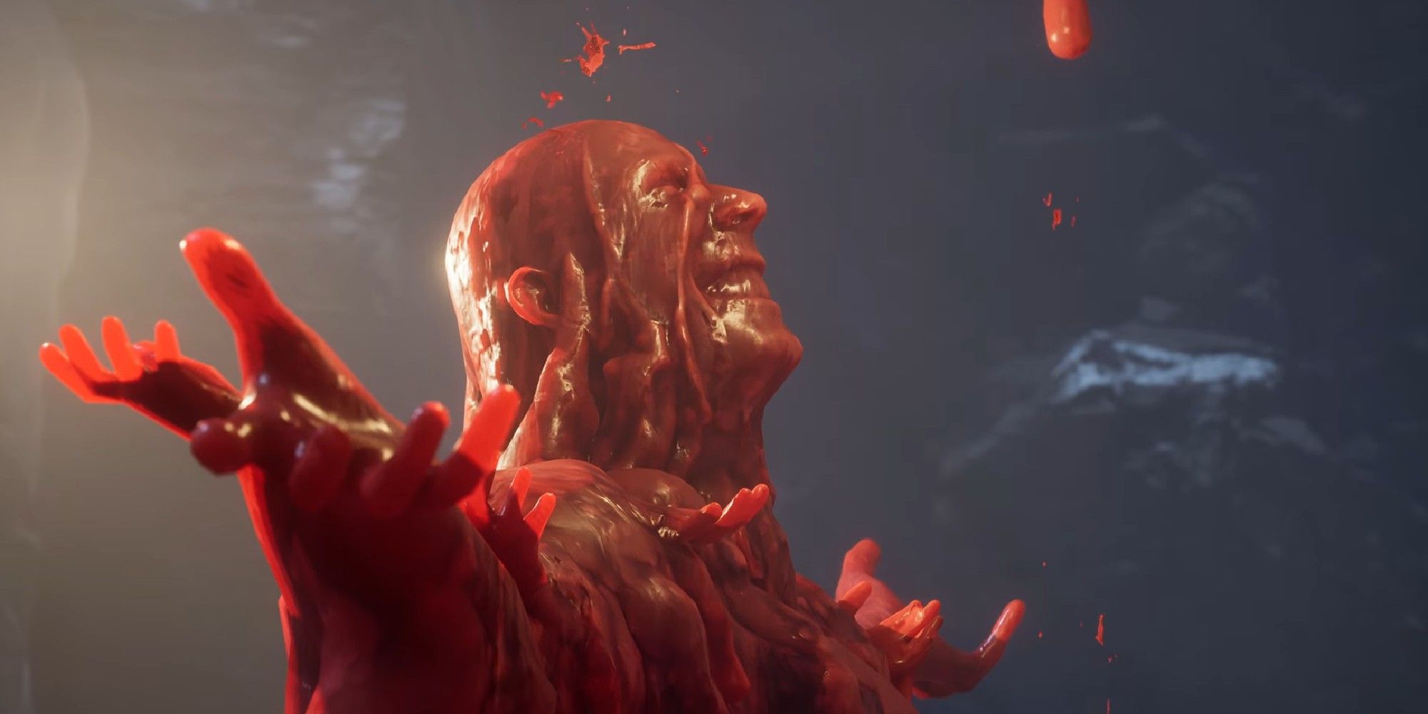 Lies of P Overture screenshot showing villain in red goo