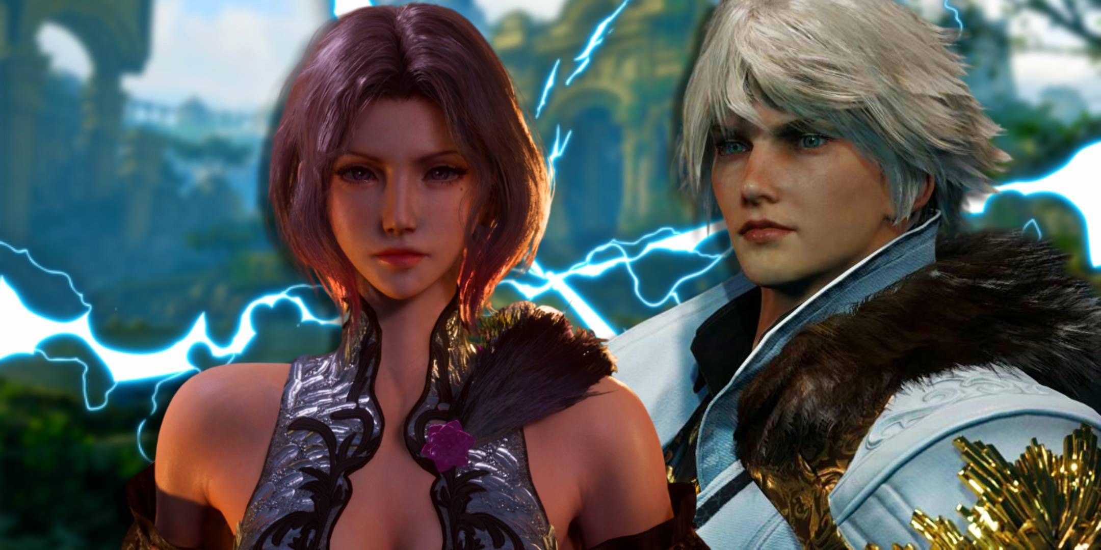 Characters from Lost Soul Aside with gameplay behind them.