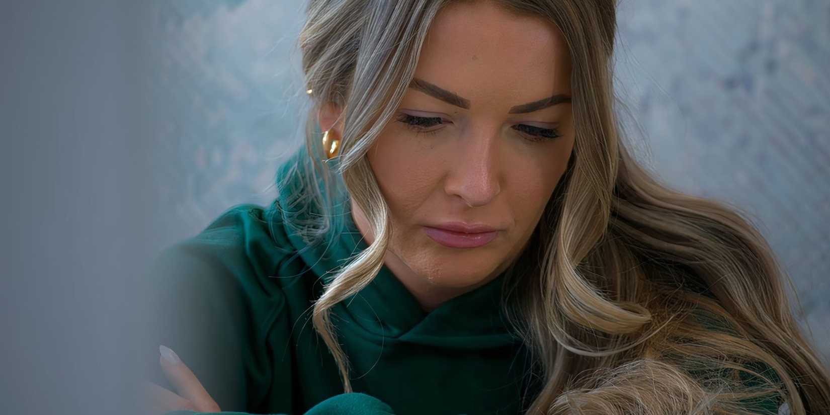 Love Is Blind Taylor Haag close up looking down