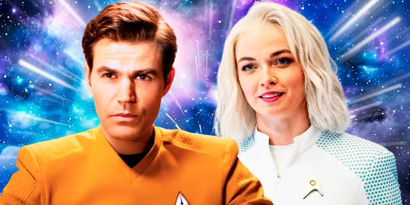 Lt. Kirk Paul Wesley and Nurse Chapel Jess Bush in Strange New Worlds