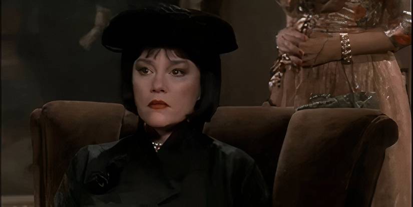 Madeline Kahn as Mrs White talking about her dead husbands in Clue
