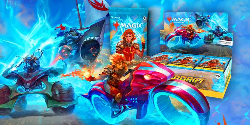 Magic The Gathering keyarrt featuring the new Aetherdrift set.