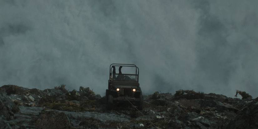 a Jeep on the steep cliff of The Gorge