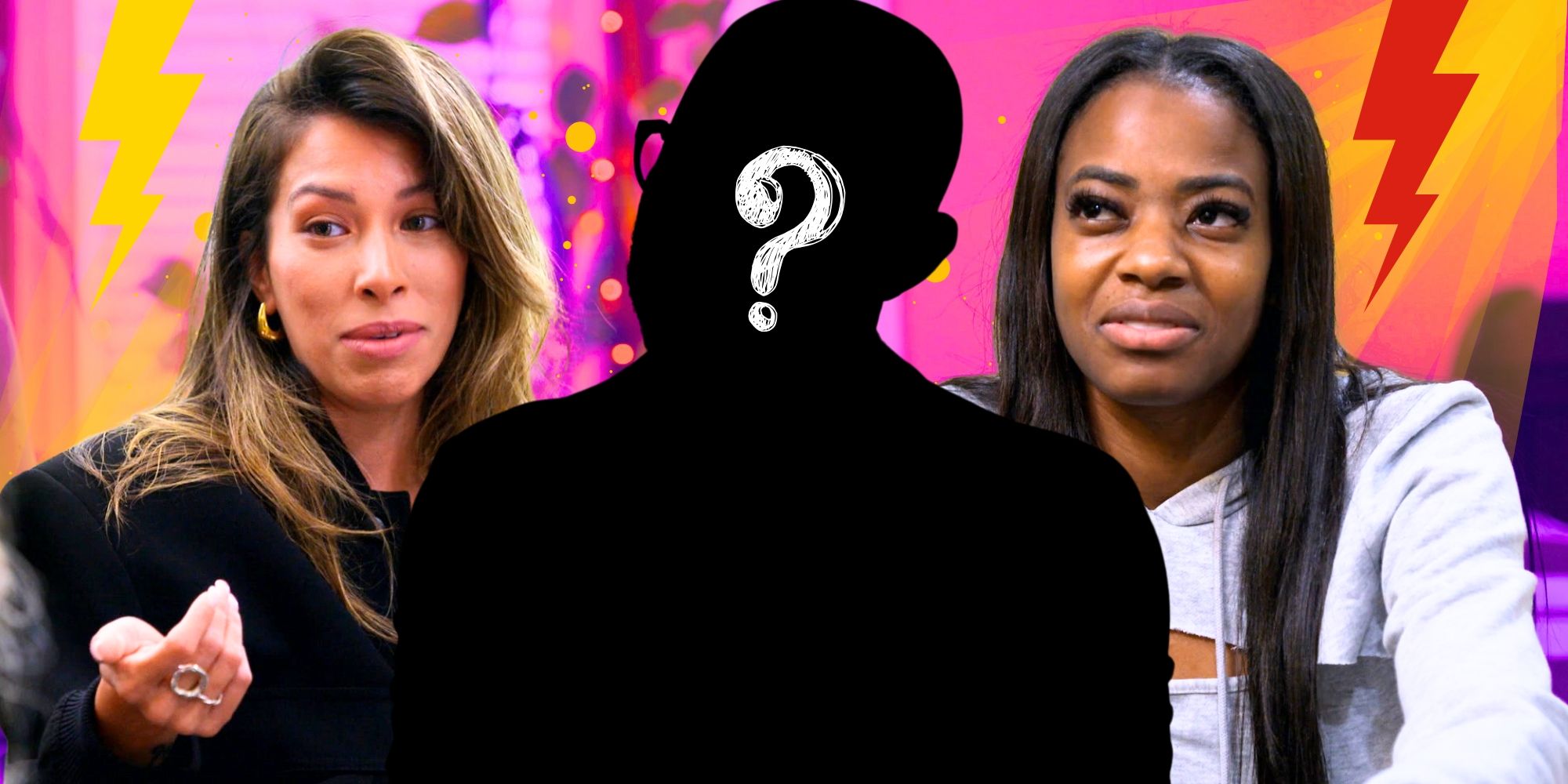 Two Married At First Sight Season 18 cast members look disgusted next to a mystery man.
