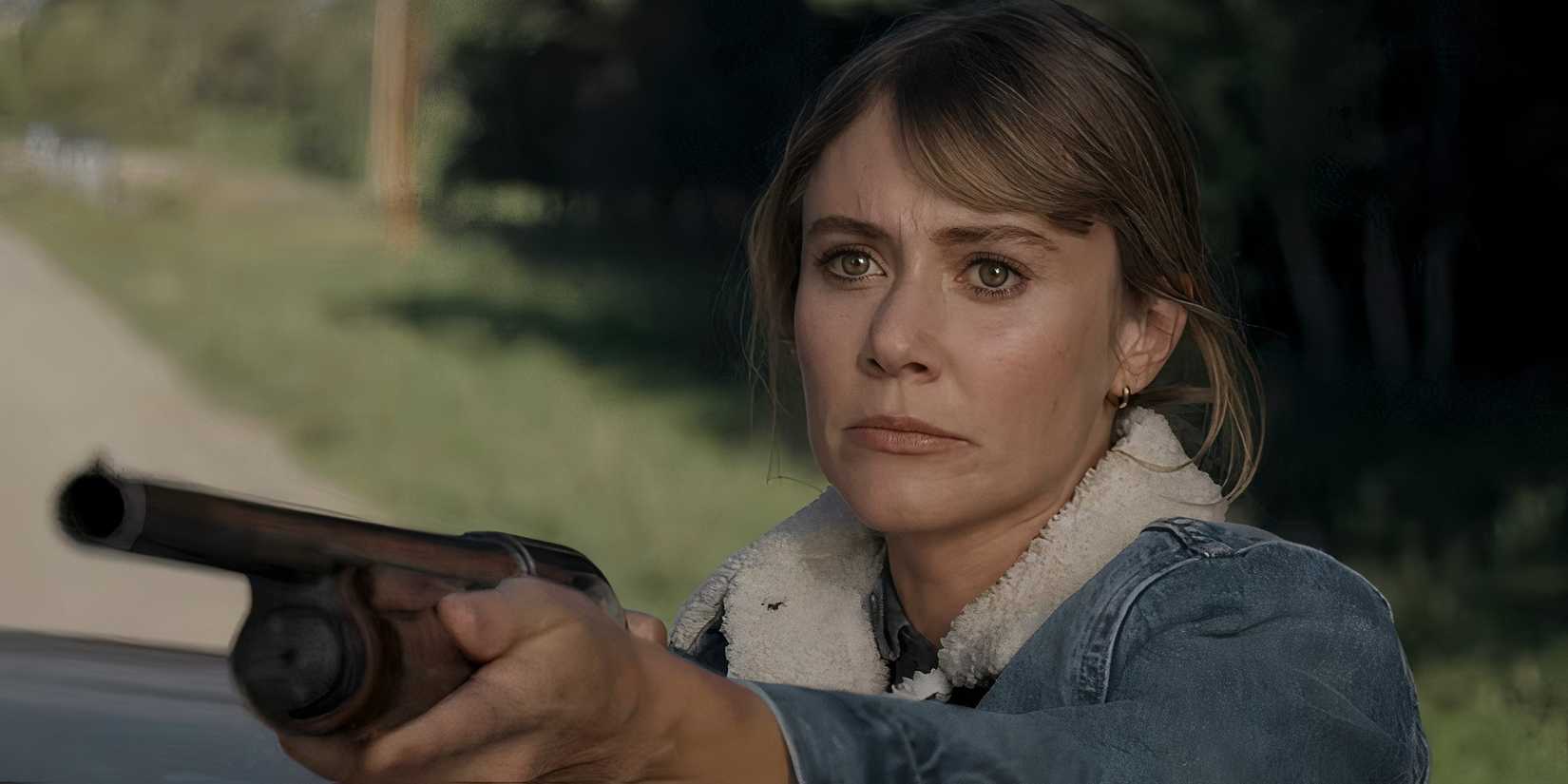 Marybeth holding a shotgun in Joe Pickett