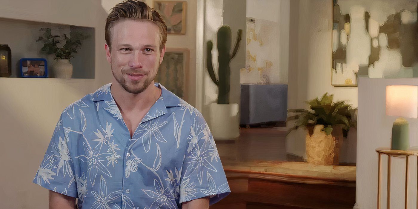 Matt in 90 Day Fiance smiling in printed shirt for season 11 interview