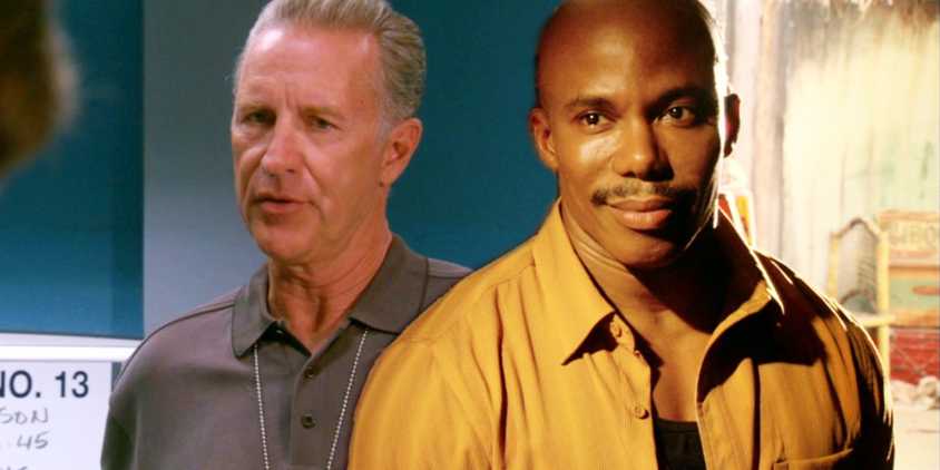 Captain Thomas Matthews (Geoff Pierson) and Sgt. James Doakes (Erik King) in Dexter season 2, episode 9