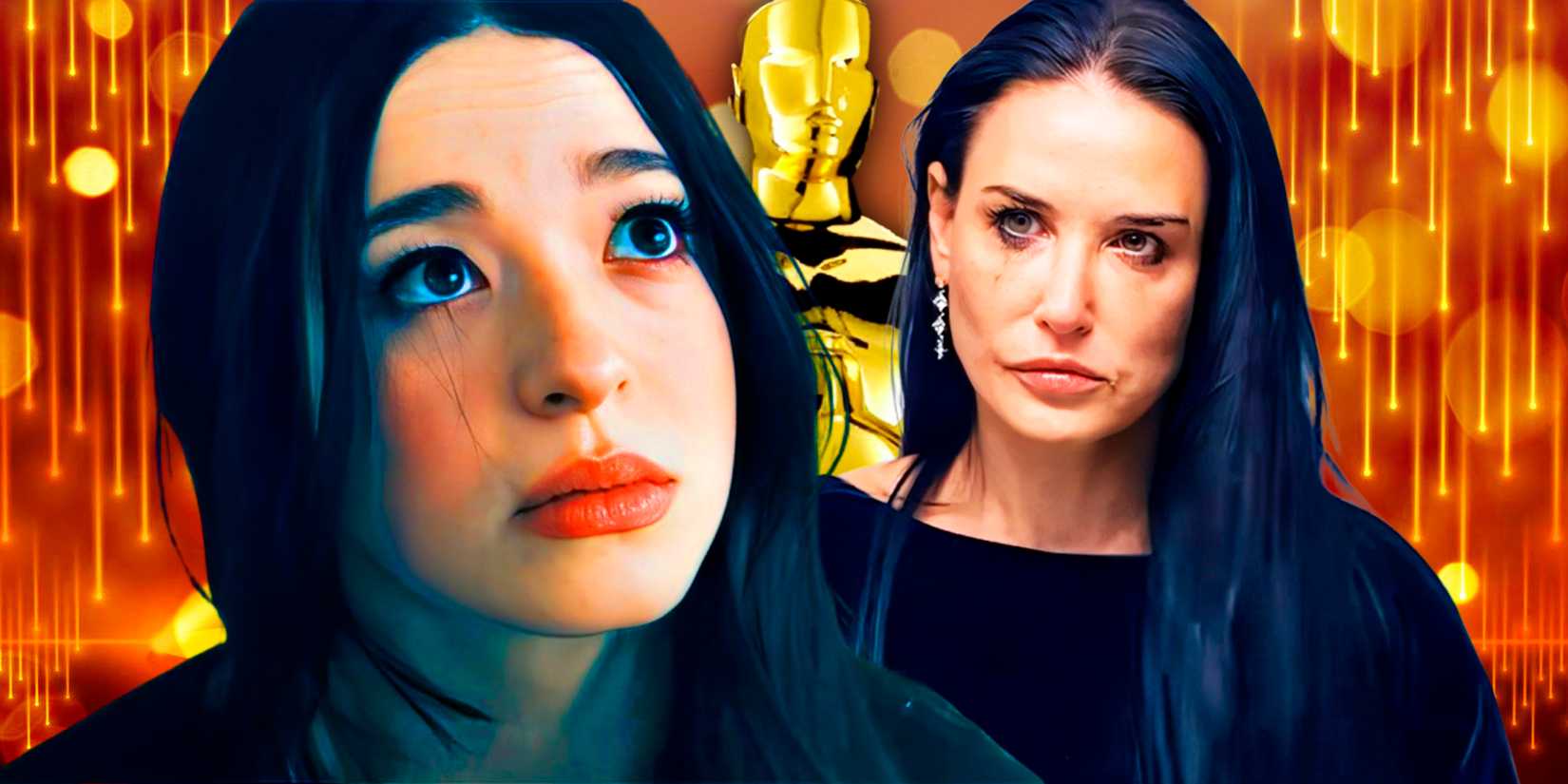 Mikey Madison in Anora and Demi Moore in The Substance