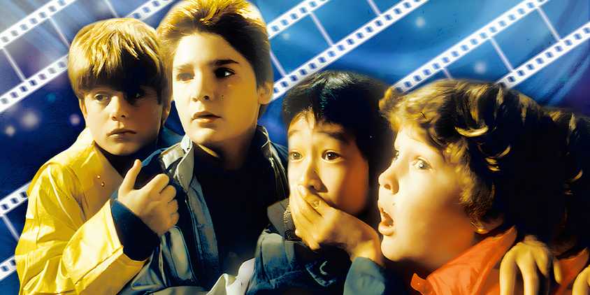 Sean Astin, Corey Feldman, Ke Huy Quan, and Jeff Cohen in Goonies