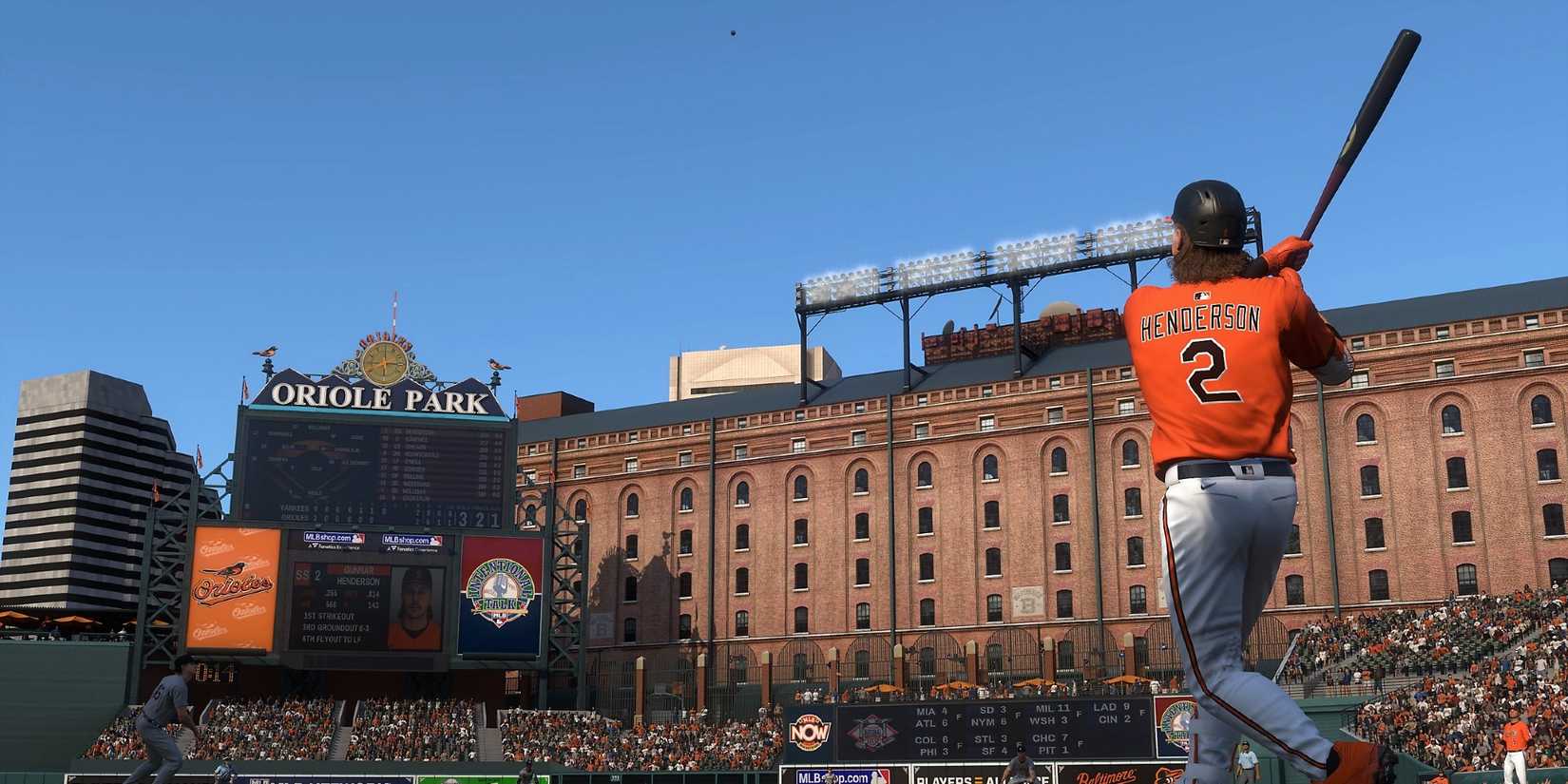 mlb the show 25 Gunnar Henderson Hitting a home run.