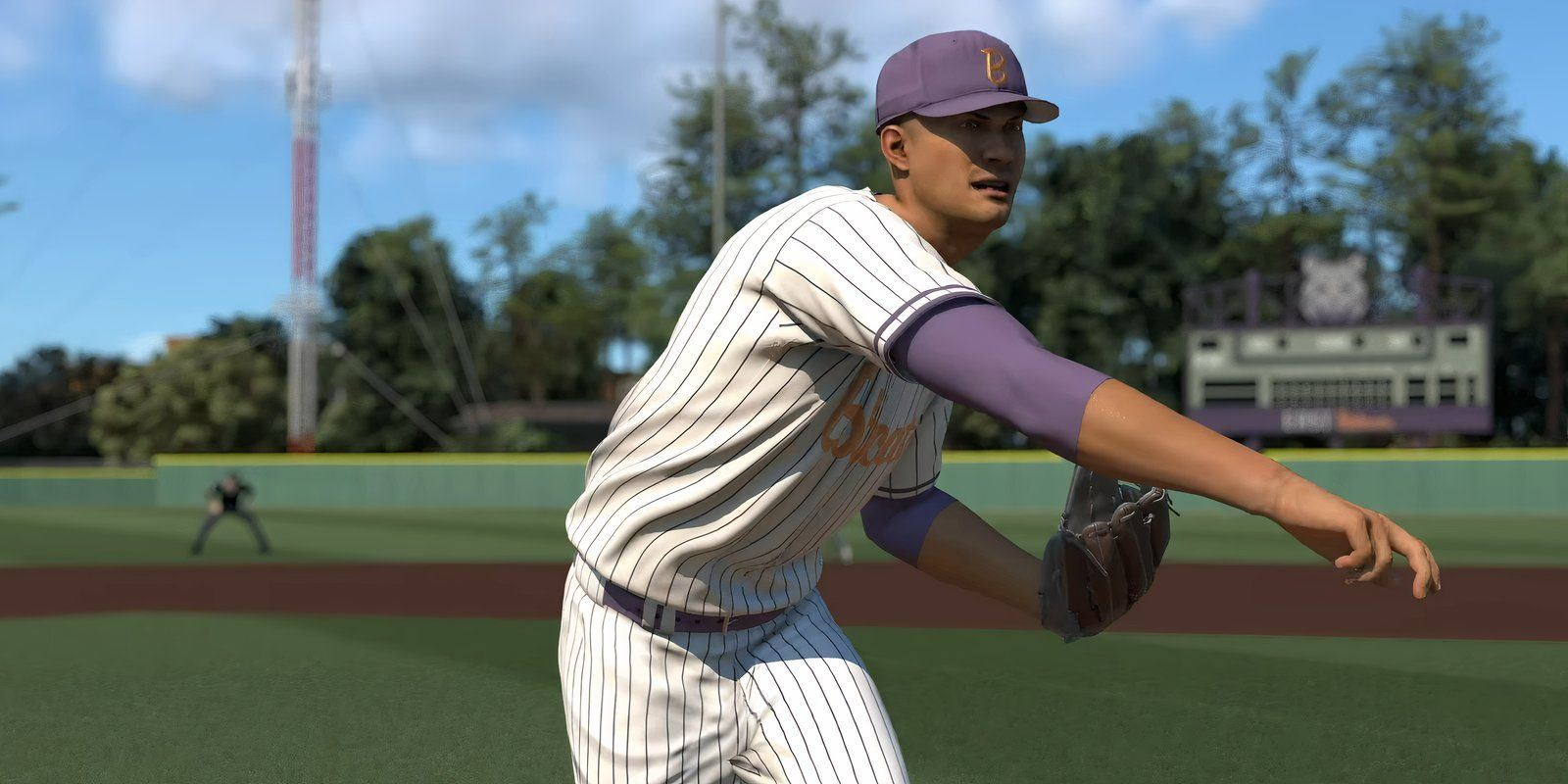 MLB The Show 25 Pitcher throwing a ball.