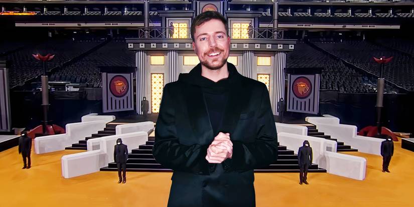 MrBeast and an enormous throne from Beast Games