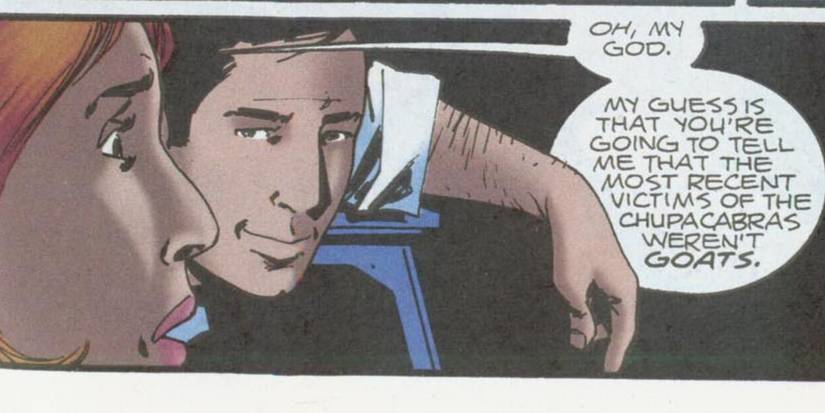 Mulder talks to Scully about Chupacabras in The X-Files Comics Digest #3
