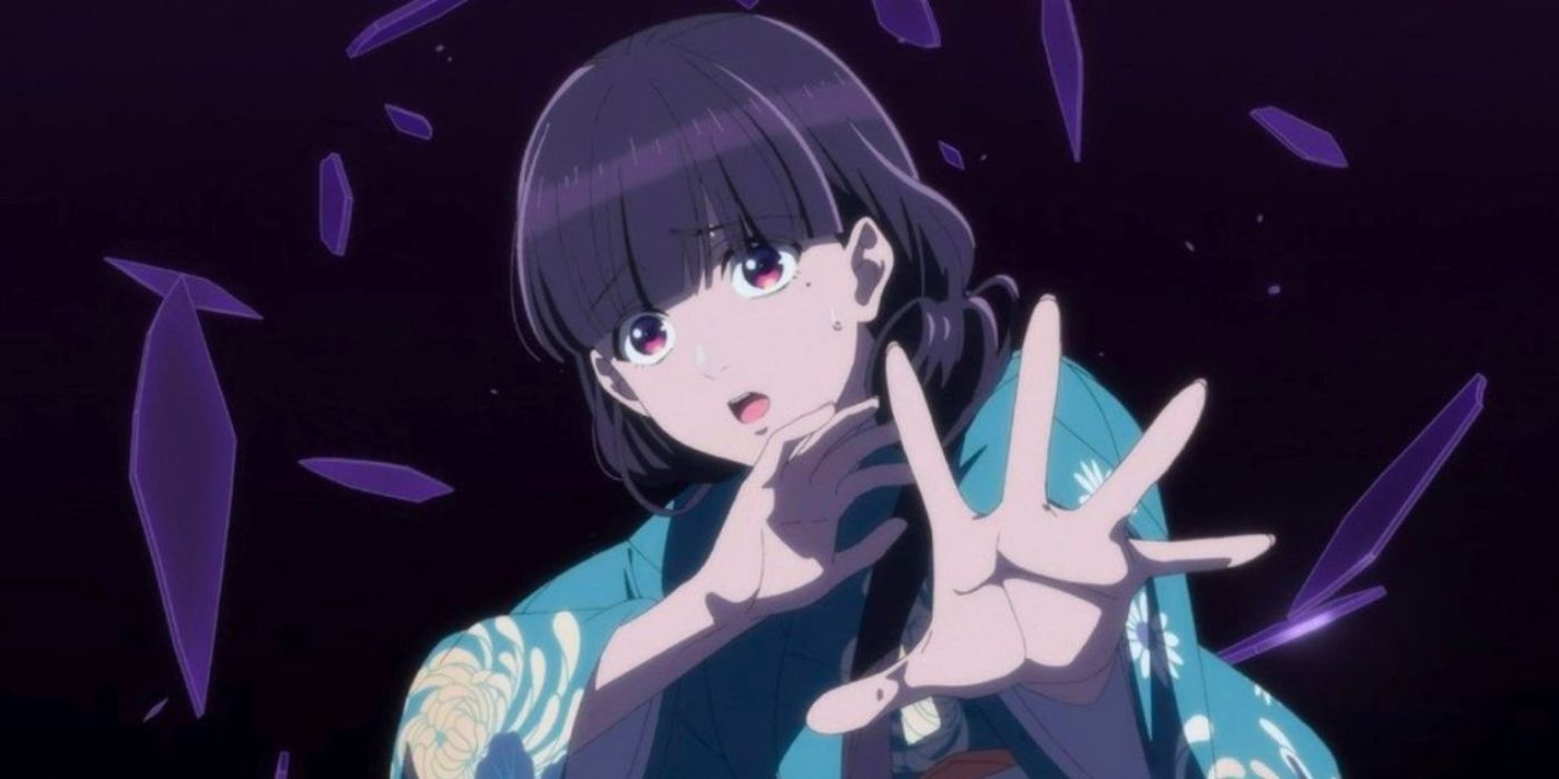 My Happy Marriage - Miyo stretching out her hands among glass shards from her dream