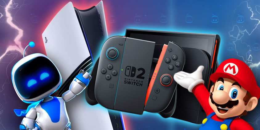 Nintendo Switch 2 and PlayStation 5 Pro with their mascots