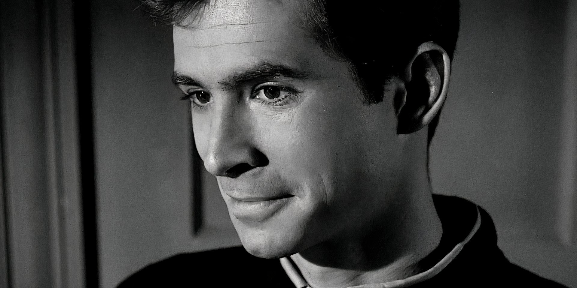 Norman Bates smiling in Psycho