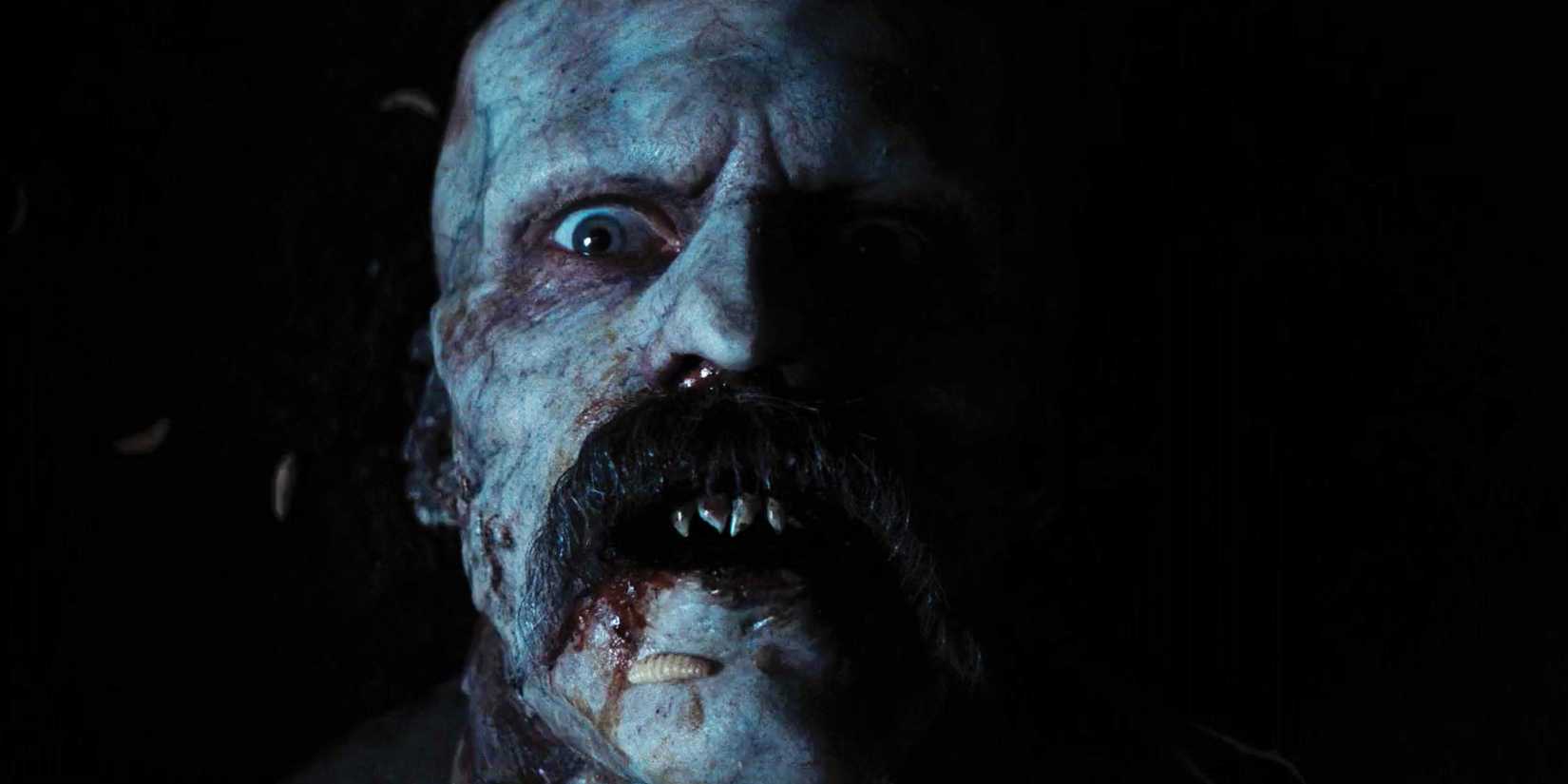 Nosferatu 2024 Count Orlok awake with maggots on his face