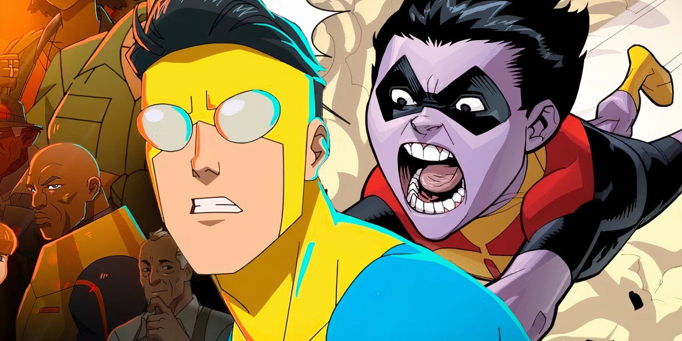 Oliver from Invincible comics next to Mark from Invincible TV show