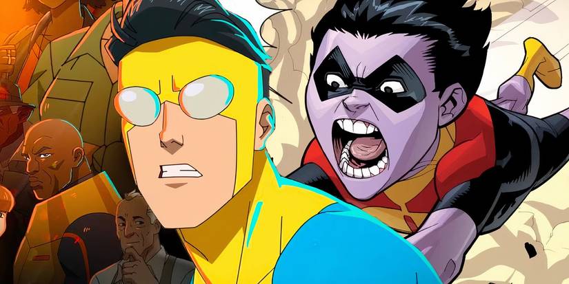Oliver from Invincible comics next to Mark from Invincible TV show