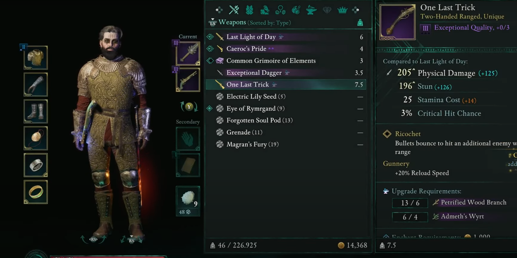 One last trick arquebus stats in avowed