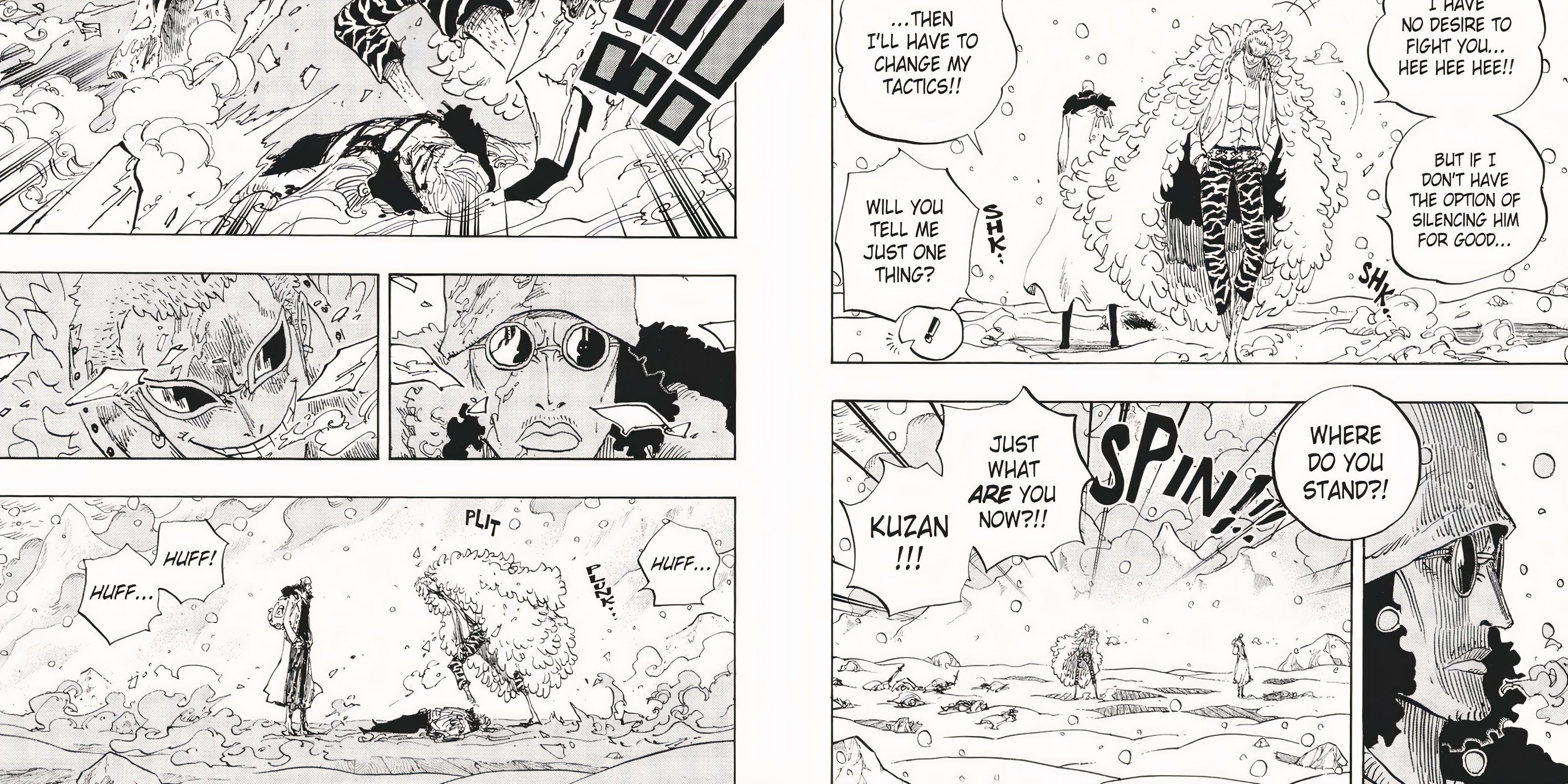 Kuzan and Doflamingo's fight in the manga