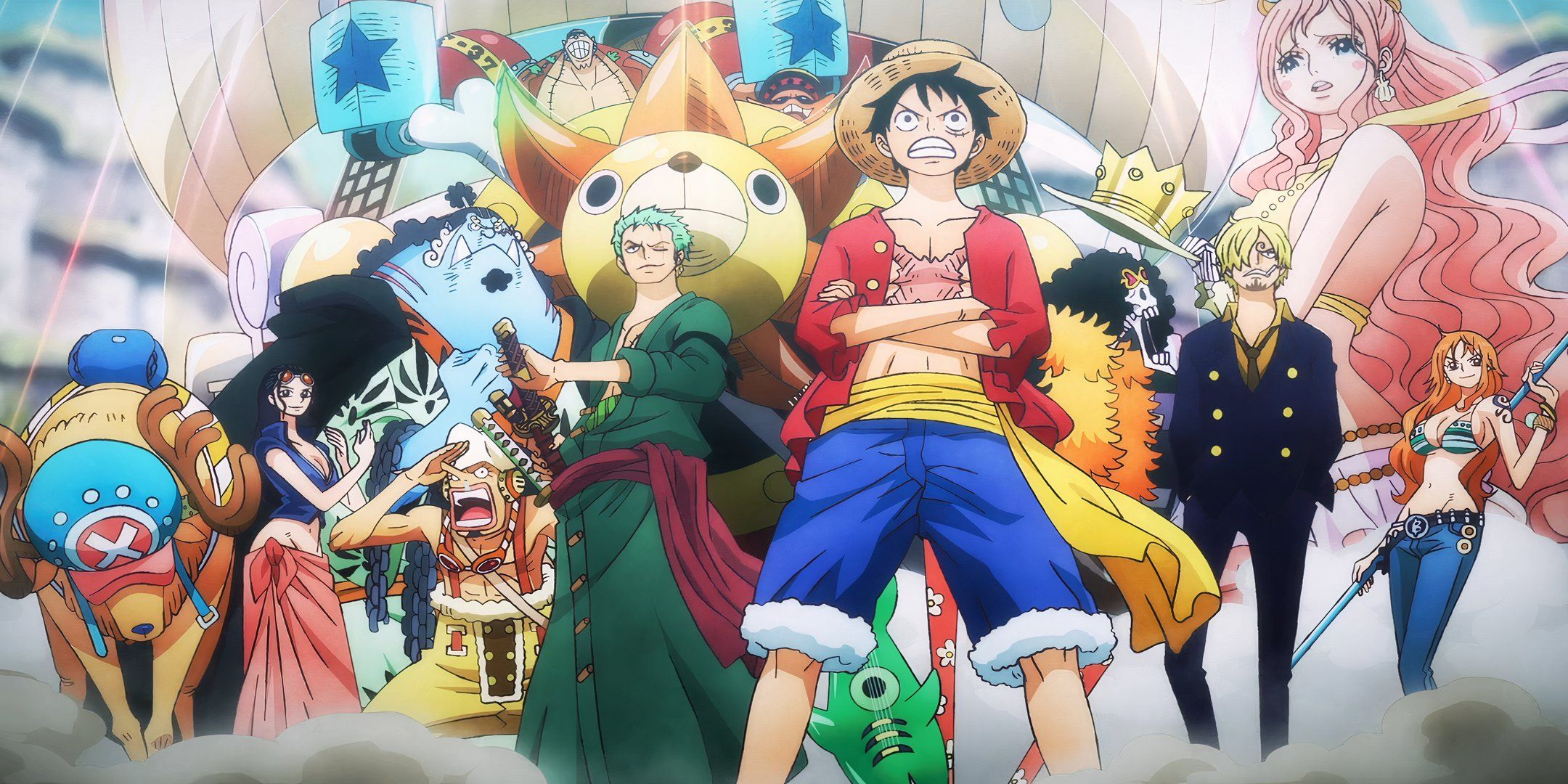 The Straw Hat Pirates in episode 16 of the remaster