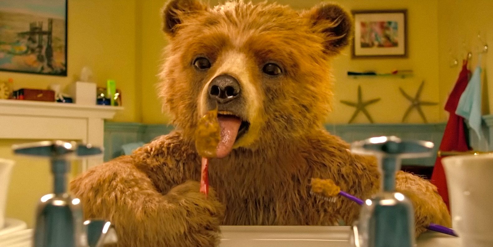 Paddington about to eat his own earwax in Paddington in Peru