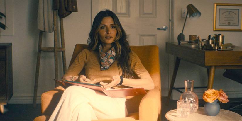 Gabriela (Sarah Shahi) listens to Cal's suspicions about Billy Pace in Paradise (2025) Season 1 Ep 5